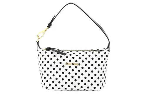 MIU MIU Spirit Fabric Handbag Regular Women's White