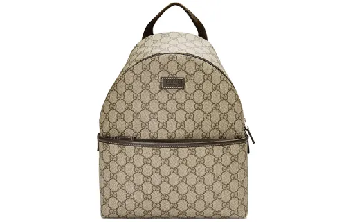 GUCCI Canvas With Leather Backpack For Kids' Ebony/Brown