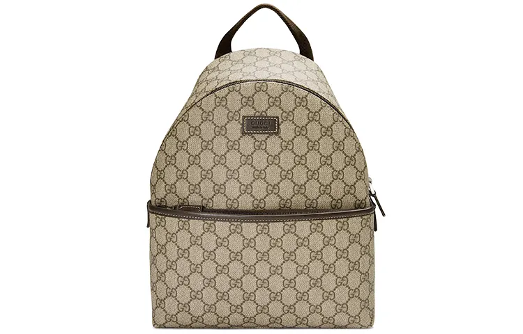 GUCCI Canvas With Leather Backpack For Kids' Ebony/Brown