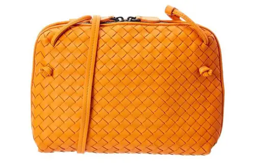 Bottega Veneta Leather Shoulder Bag Women's Orange