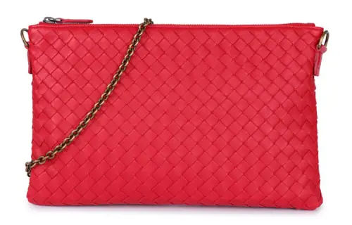 Bottega Veneta Sheepskin Chain Bag, Crossbody Bag, Shoulder Bag Women's Red