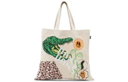 Vans Canvas Handbag, Tote Bag, Shopping Bag, Canvas Bag, Shoulder Bag Unisex White