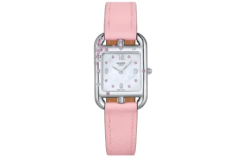 HERMES Cape Cod Wrist Watches Quartz Movement Genuine Leather Strap White Dial Women's Watch