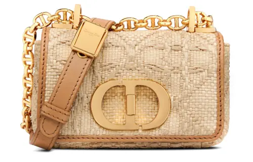 DIOR Caro Leather Crossbody Bag Extra Mini Women's Gold