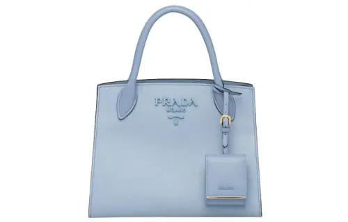 PRADA Saffiano Leather Shoulder Bag, Crossbody Bag Regular Women's Interstellar Blue