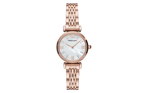 EMPORIO ARMANI Armani GIANNI T-B watch quartz movement steel strap mother-of-pearl dial women's watch starry white moonlight classic casual