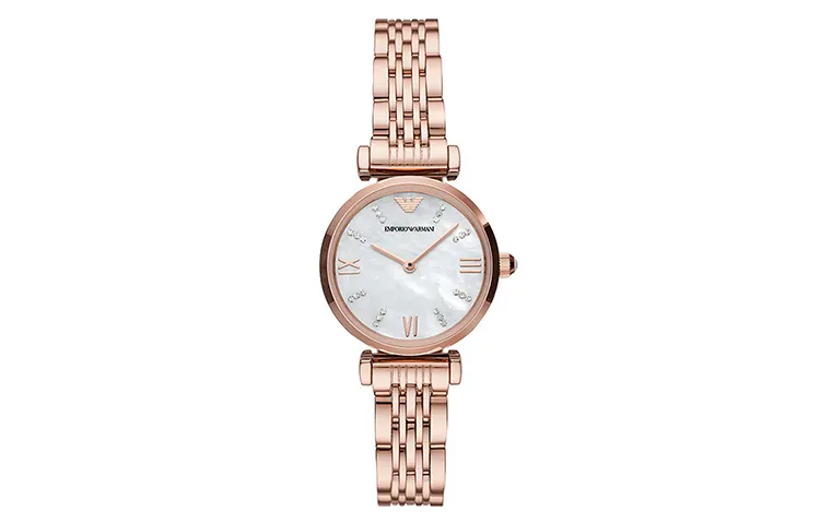EMPORIO ARMANI Armani GIANNI T-B watch quartz movement steel strap mother-of-pearl dial women's watch starry white moonlight classic casual