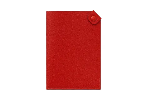HERMES Tarmac Chamkila Goat Skin Clutch Card Holder Passport Holder Women's S3 Rouge De Coeur Heart Red