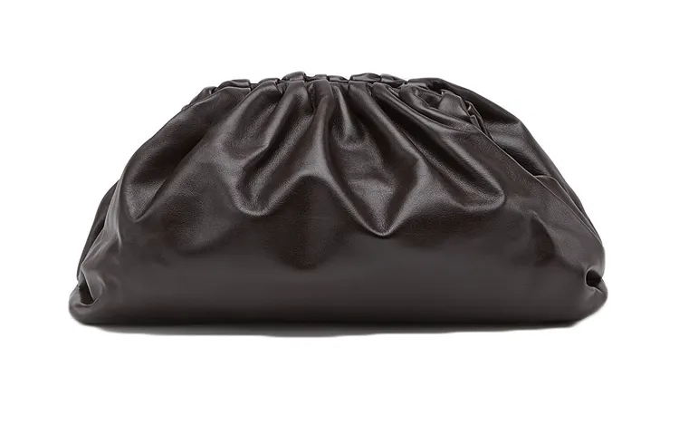 Bottega Veneta Cow Leather Clutch Women's Dark Chocolate