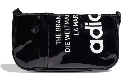Adidas Originals Trefoil Patent Leather Shoulder Bag, Clutch, Handbag, Shoulder Bag Unisex Black