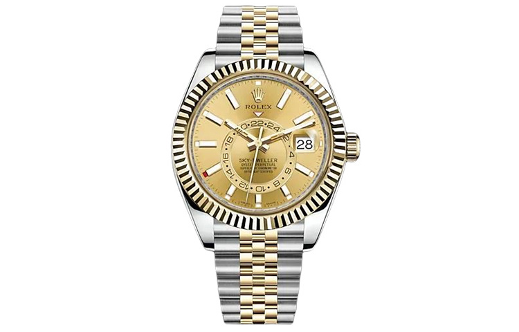 ROLEX Voyager Collection Automatic Mechanical Movement Men's Watches Watch 42mm Gold Dial Oystersteel Case