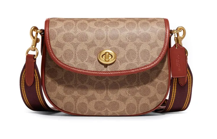 COACH Willow Monogram Print Saddle Bag