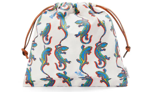 LOEWE Small Canvas With Calfskin Belted Clutch Bag Small Women's White