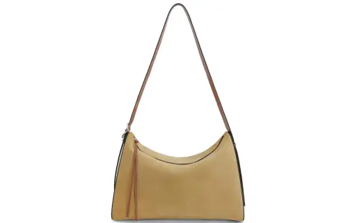 LOEWE Suede With Calfskin Shoulder Bag, Crossbody Bag Large Men's Gold/Brown