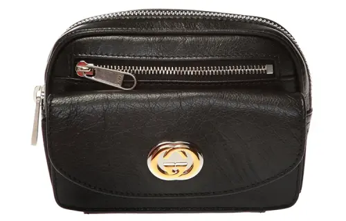 GUCCI Cow Leather Shoulder Bag, Crossbody Bag, Sling Bag, Fanny Pack Mini Unisex Black