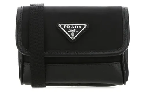 PRADA Re Nylon Fabric Shoulder Bag, Crossbody Bag Men's Black