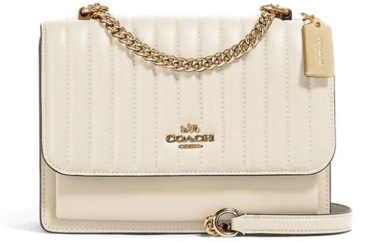 COACH Klare Leather Chain Bag, Crossbody Bag, Shoulder Bag Small Women's White