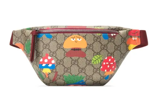GUCCI Canvas With Leather Fanny Pack, Sling Bag, Kids' Bag Kids' Ebony/Burgundy