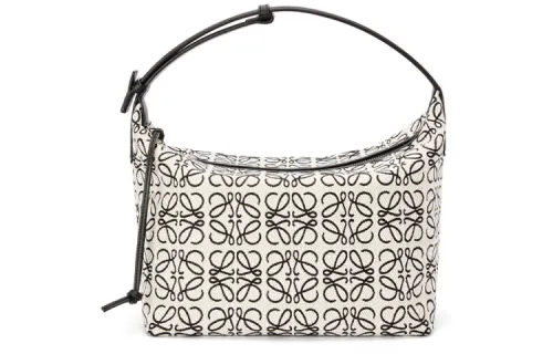 LOEWE Fabric With Cow Leather Lunch Bag, One Shoulder Handbag Medium Women's Beige
