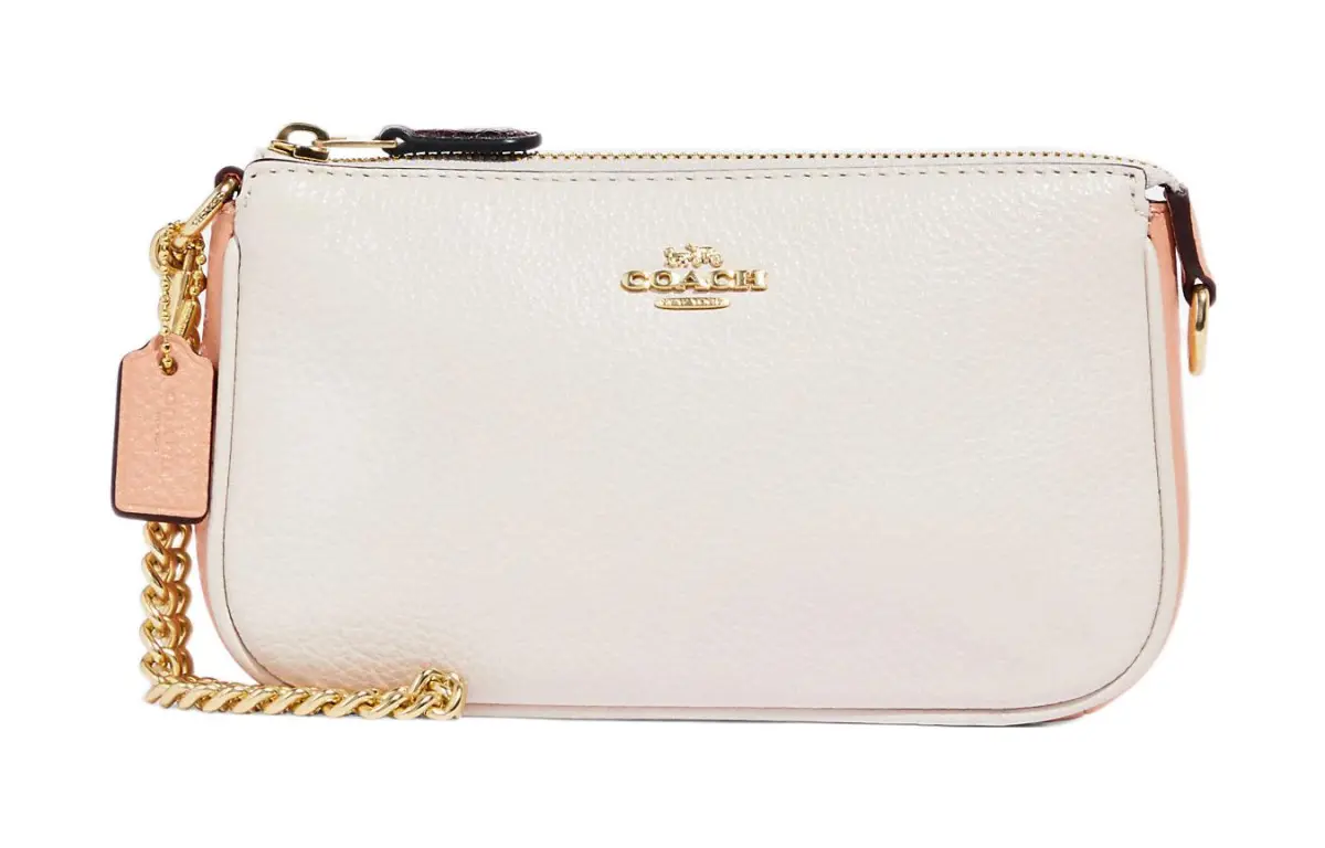 COACH Nolita Pebbled Leather Pochette, Shoulder Bag Small Women's White