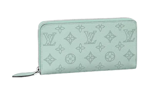 LOUIS VUITTON Zippy Cow Leather Wallet Women's Green