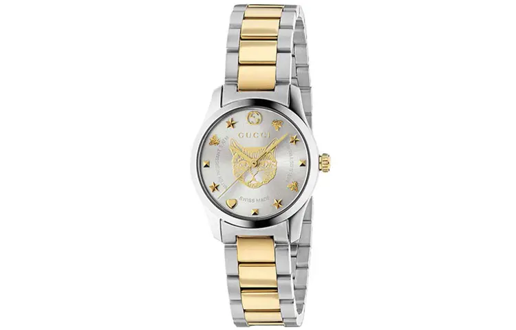 GUCCI G Timeless Collection Wrist Watches Quartz Movement Stainless Steel Watchband Silver Dial Women's Watch