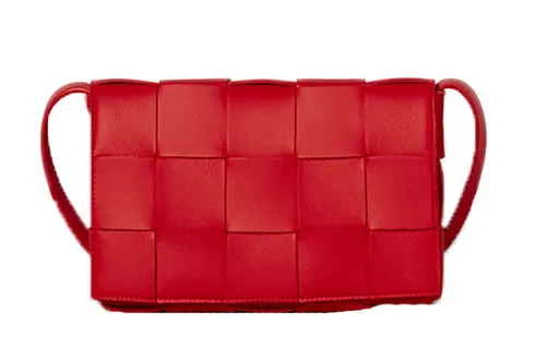 Bottega Veneta CASSETTE Pillow Bag Sheepskin Shoulder Bag, Crossbody Bag Women's Bright Red