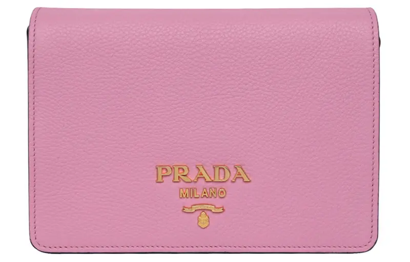 PRADA Cow Leather Shoulder Bag Women's Pink