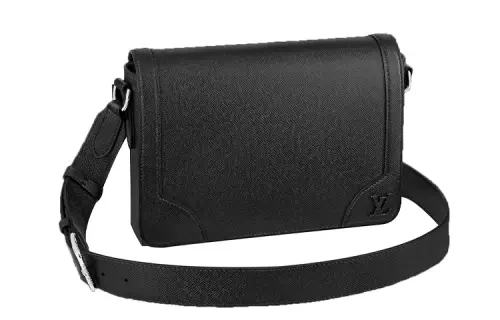 LOUIS VUITTON New Flap Adjustable Strap Embossed Cow Leather Messenger Bag, Shoulder Bag Men's Black
