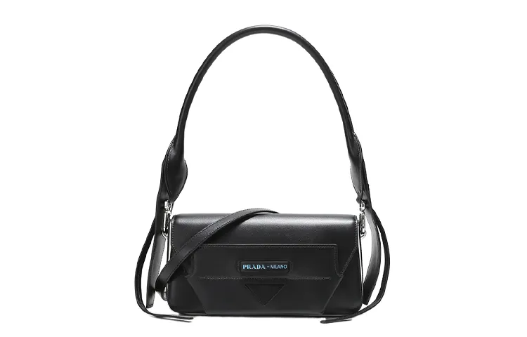 PRADA Cow Leather Handbag, Shoulder Bag, Crossbody Bag Women's Black