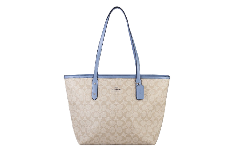 COACH City Zip Tote Canvas With Leather Tote Bag, Shopping Bag, Portable Crossbody Bag, Shoulder Bag Women's