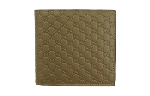 GUCCI Cow Leather Wallet Men's Maple Brown