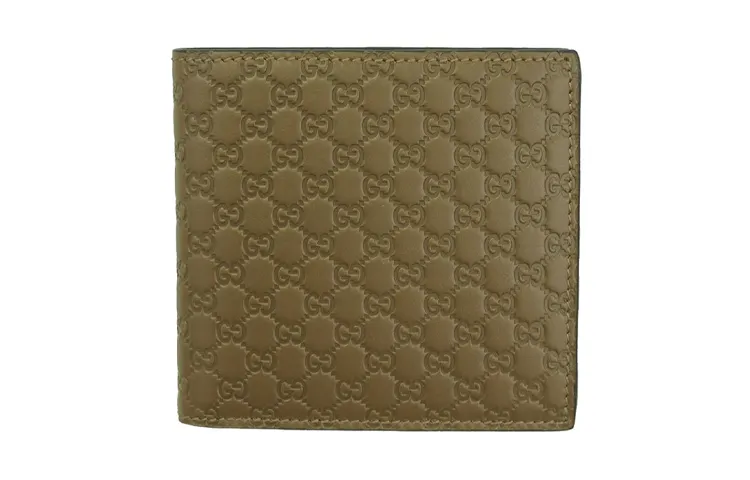 GUCCI Cow Leather Wallet Men's Maple Brown