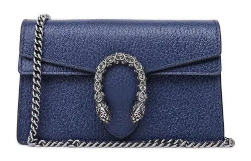 GUCCI Dionysus Leather Shoulder Bag, Crossbody Bag Extra Mini Women's Dark Blue