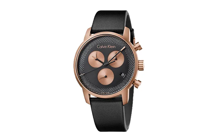 CK/Calvin Klein Quartz Collection Wrist Watches Quartz Movement Leather Strap 43mm Black Dial Men's Watches