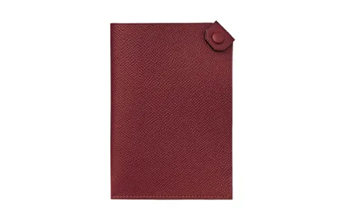 HERMES Tarmac Cow Leather Passport Wallet Women's Hermes Red