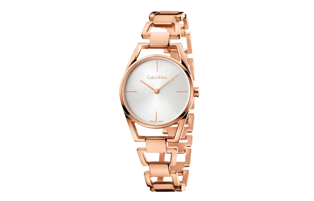 CALVIN KLEIN CK Quartz Charming Collection Wrist Watch Quartz Movement Stainless Steel Strap Silver Dial Women's Watch