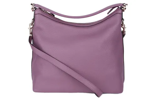 GUCCI Litchi Grain Cow Leather Shoulder Bag, Crossbody Bag, Handbag Women's Purple