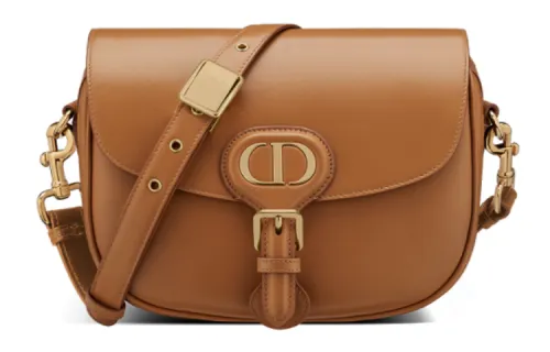 DIOR Cow Leather Crossbody Bag, Shoulder Bag Women's Cognac