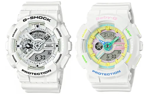 CASIO GA&BA Electronic Movement Resin Strap Watch Unisex Gray Dial