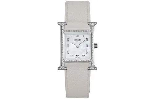 HERMES Heure H Wrist Watches Quartz Movement Genuine Leather Strap Mother of Pearl Color Watch Dial Women's Watch