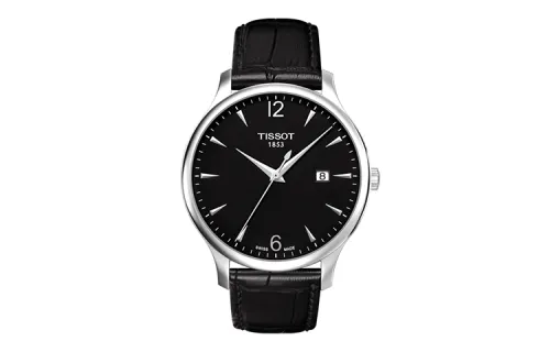 TISSOT Junya Collection Quartz Movement Men's Watches Watch 42mm Black Dial Stainless Steel Case Leather Strap