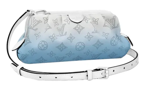 LOUIS VUITTON Scala Calfskin Cloud Bag, Clutch Bag, Shoulder Bag, Crossbody Bag Mini Women's Light Blue