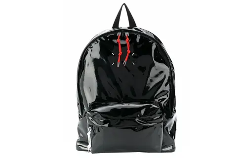 Maison Margiela Patent Leather Polyurethane Backpack Men's Black