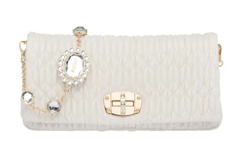 MIU MIU Sheepskin Shoulder Bag, Baguette Bag, Shoulder Bag Women's White