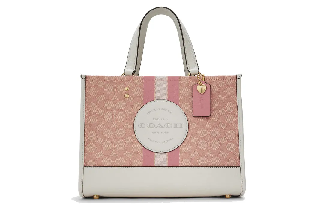 COACH Dempsey Fabric With Leather Tote Bag, Shopping Bag, Shoulder Bag, Crossbody Bag, Handbag Large Women's
