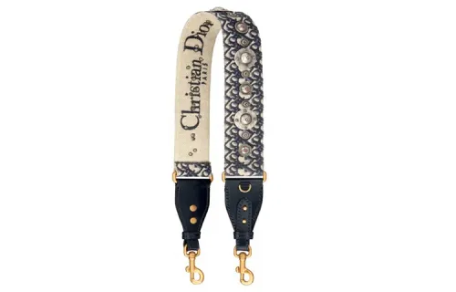 DIOR Embroidery Bag Straps Women's Black
