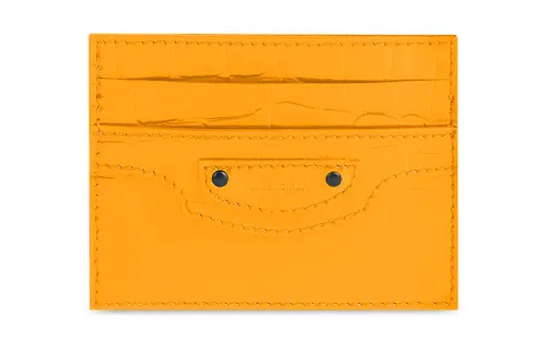 Balenciaga Neo Classic Cow Leather Biker Card Holder Card Holder Women's Orange