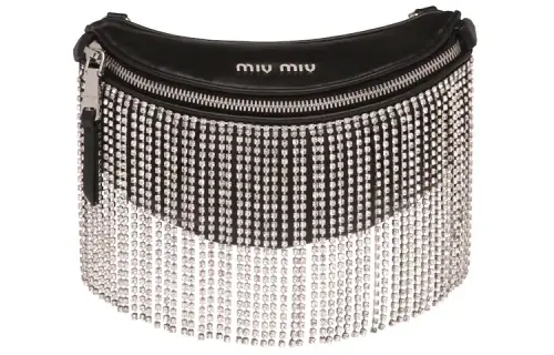 MIU MIU Soft Sheep Leather Fanny Pack Women's Black