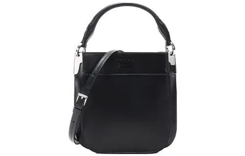 PRADA Cow Leather Handbag, Shoulder Bag Women's Black